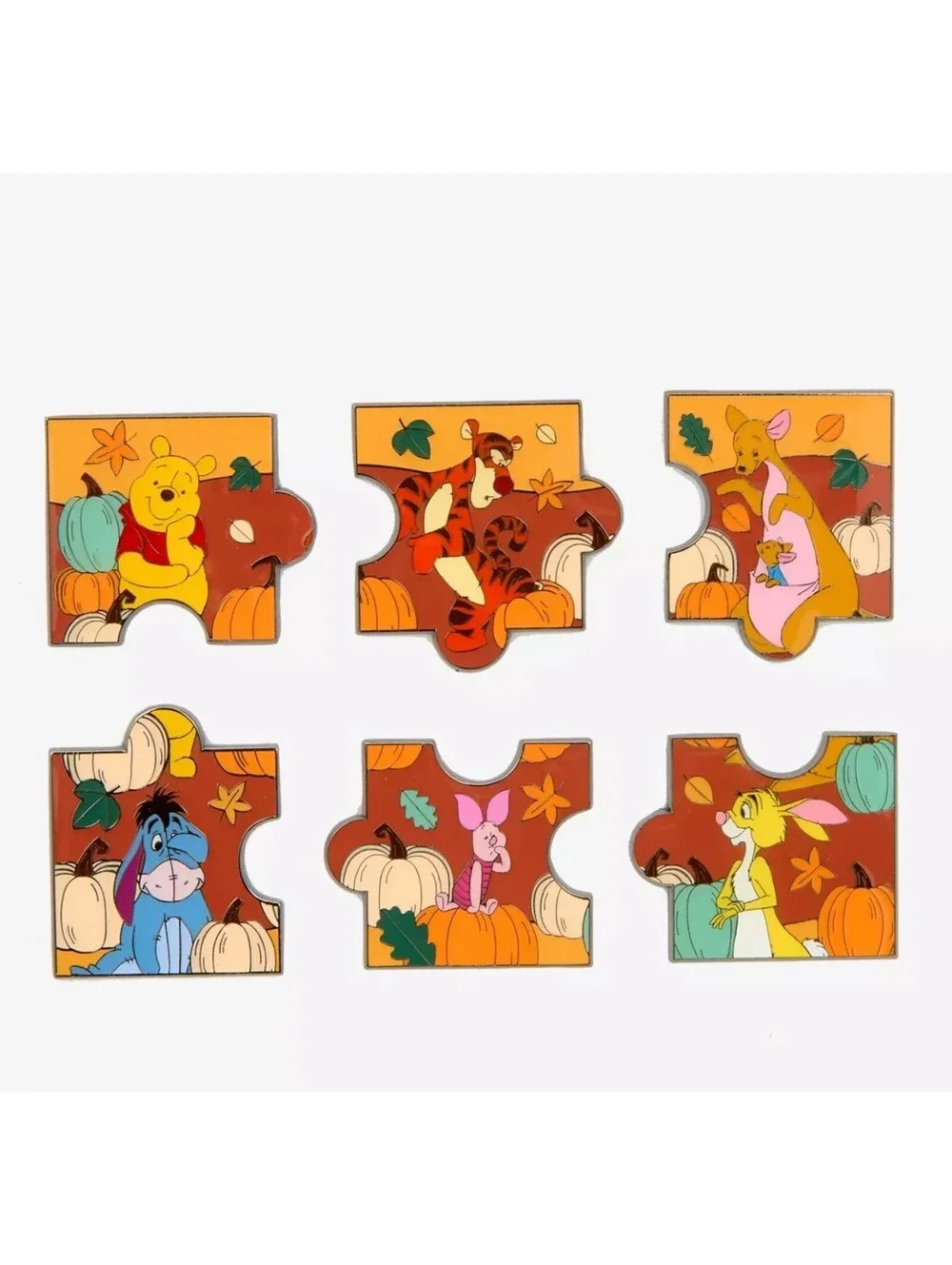 Loungefly Disney Winnie the Pooh Autumn Puzzle Blind Box Enamel Pin Full set